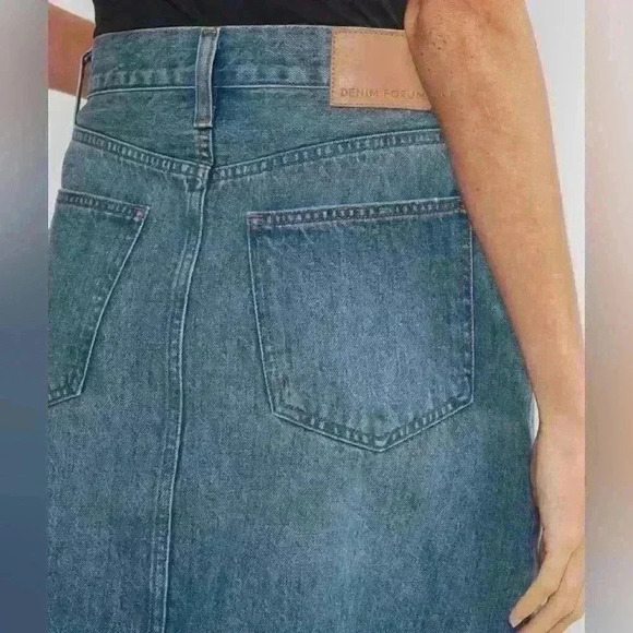 Aritzia Denim Forum  the '90s Halle Denim Skirt High-rise midi size 25 - Picture 4 of 10
